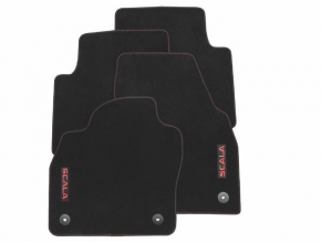 Jeu de tapis textile prestige détail rouge Skoda Scala