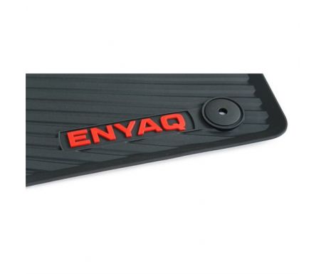 Jeu de 4 Tapis caoutchouc Enyaq Noir/rouge