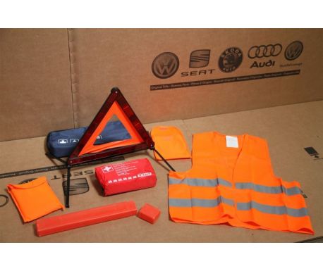 Kit securité urgence avece gilet orange et trousse secours