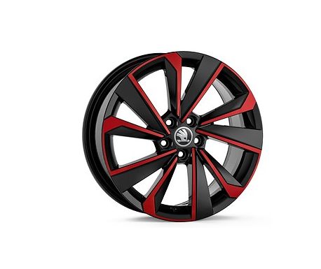 Jante alliage 17" RIEGEL - noir brillant et rouge
